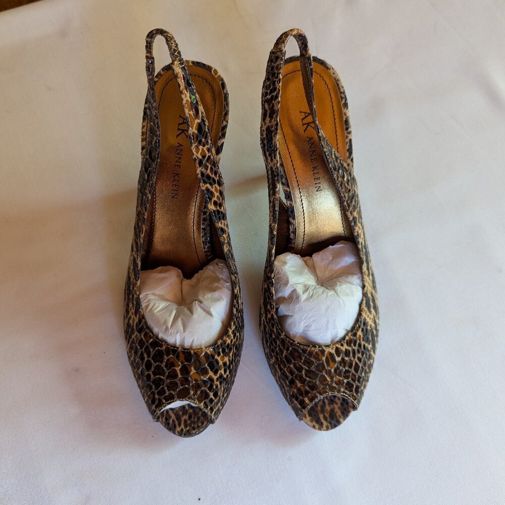 Anne Klein snake print heels